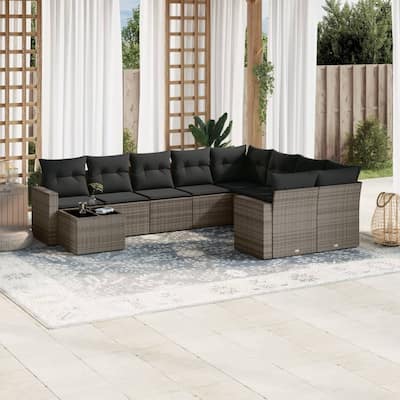 vidaXL Garden Sofa Set Grey - 21.7 x 21.7 x 14.6
