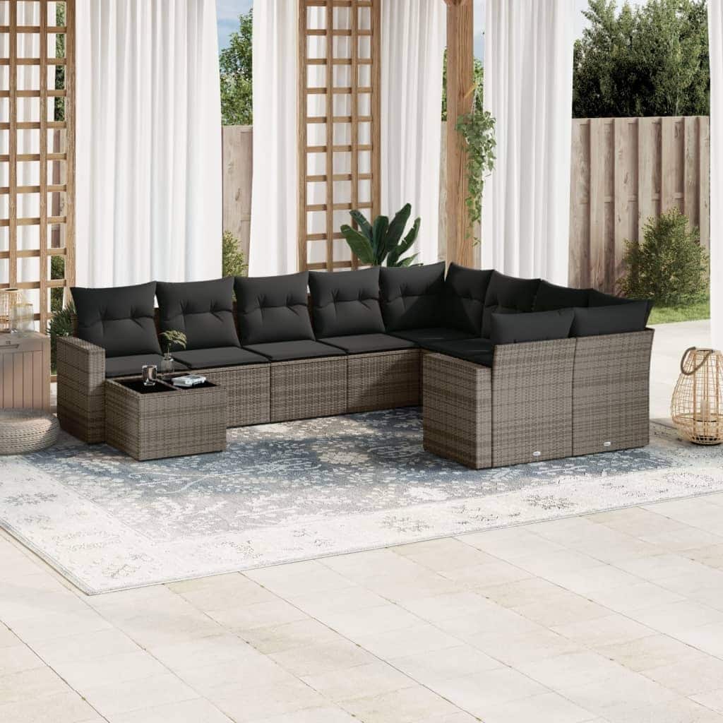 vidaXL Garden Sofa Set Grey - 21.7 x 21.7 x 14.6