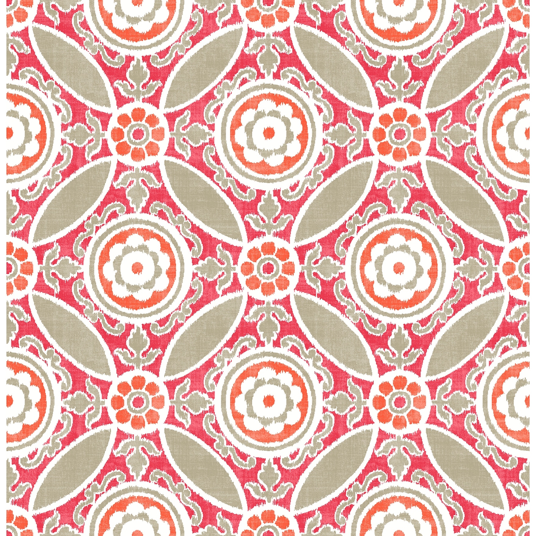 A-Street Prints Maya Pink Medallion Wallpaper