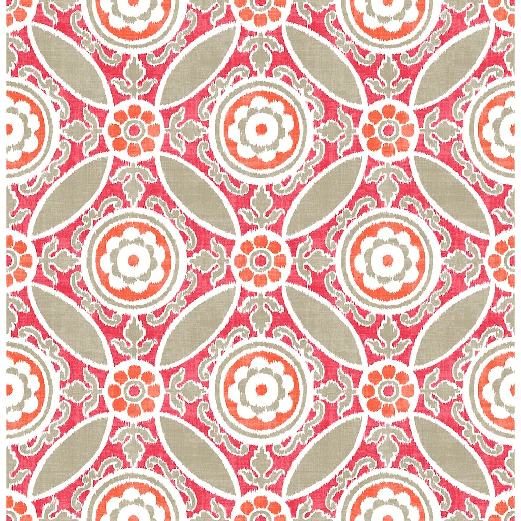 A-Street Prints Maya Pink Medallion Wallpaper