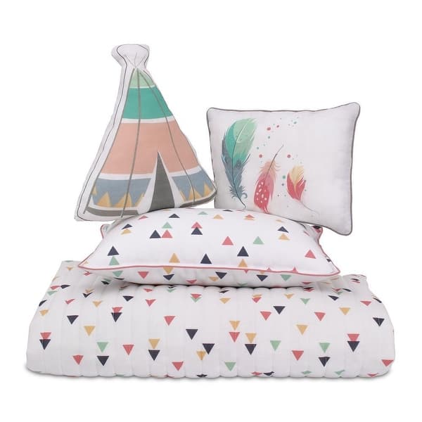 slide 2 of 3, Lincove Boho 4 Piece Toddler Bedding Set - 100% Cotton
