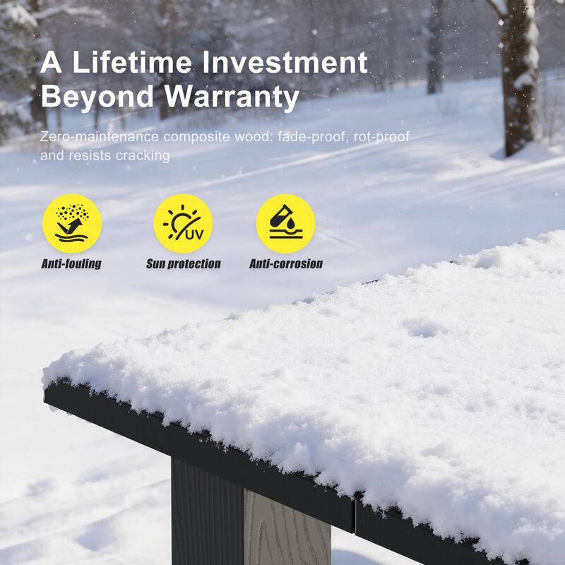 HIPS Outdoor Dining Set, Ergonomic Patio Chairs and Table(Set of 5)