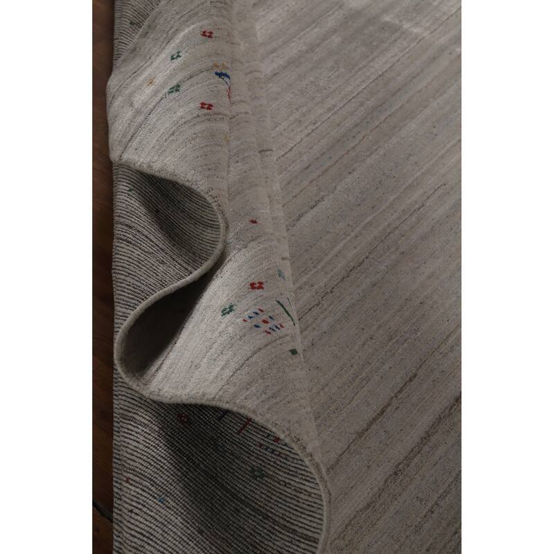 Hand Knotted Oriental 100% Wool Carpet Tribal Tribal Greys & Charcoal Gabbeh Area Rug - 10' 1'' X 8' 0''