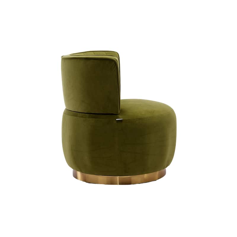 Olive Modern 25.2" Upholstered 360° Swivel Barrel Chair with Wide Upholstered and Sturdy Hardwood Frame