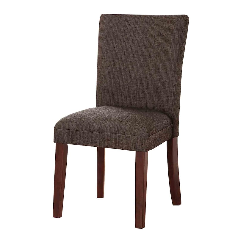 HomePop Elegant Parson Dining Chair -Blue and Brown Damask - N/A - Brown