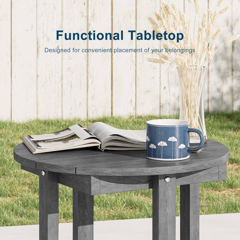 HDPE Outdoor Side Table, 220 lbs All-weather Patio End Table