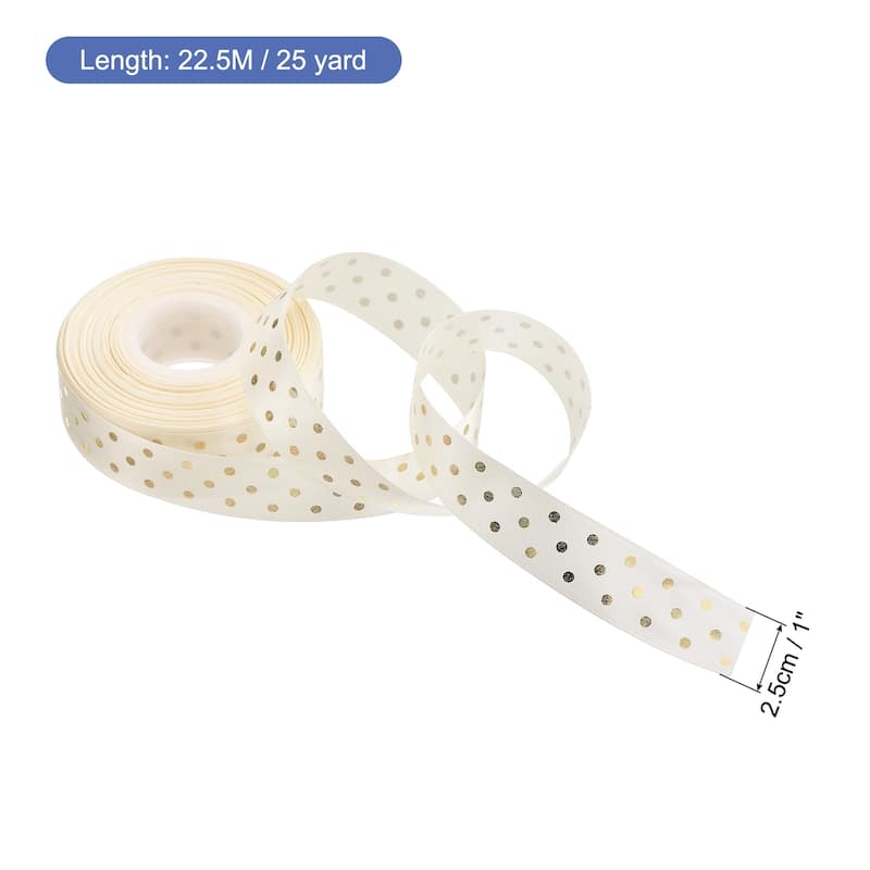 Grosgrain Ribbons 25 Yards Ribbon Bow Decoration for Craft - Beige - 25 Yards x 1 Inch