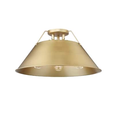 Orwell 3-Light Flush Mount in Brushed Champagne Bronze - Gold