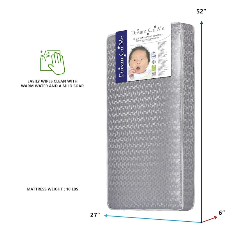 Dream On Me Slumber 6"112 Coil Spring Crib and Toddler Bed Mattress