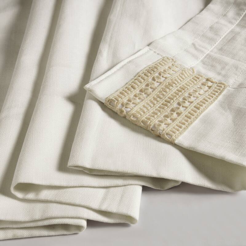Exclusive Fabrics Bordered Textured Cotton Curtains For Bedroom & Living Room Curtains - Single Panel Drapes