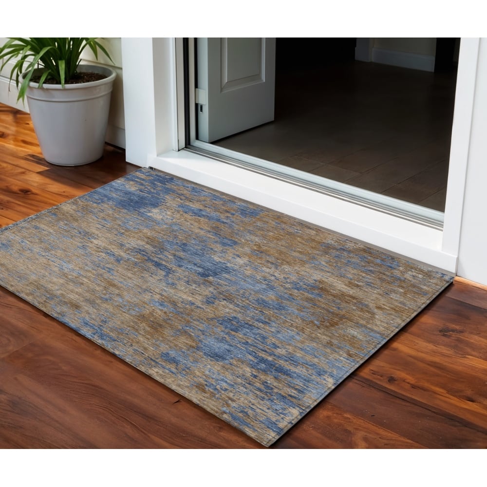 HomeRoots Abstract Transitional Rectangle Outdoor Rug