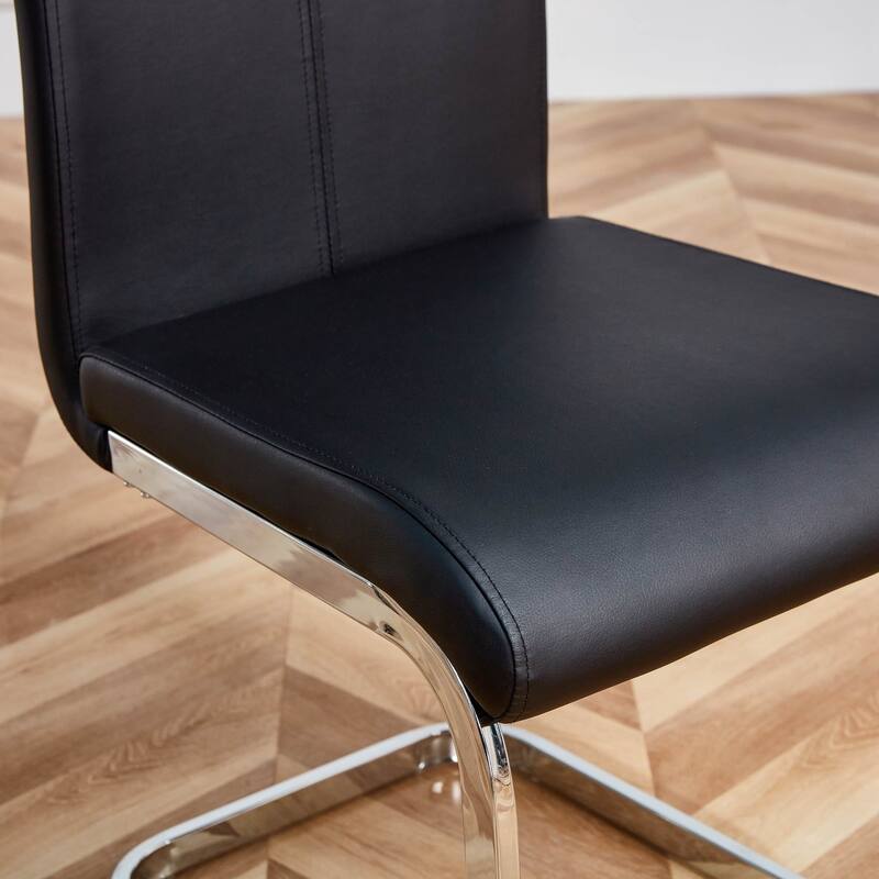 Dining Chairs,PU Faux Leather High Back Side Chair (Set of 4)