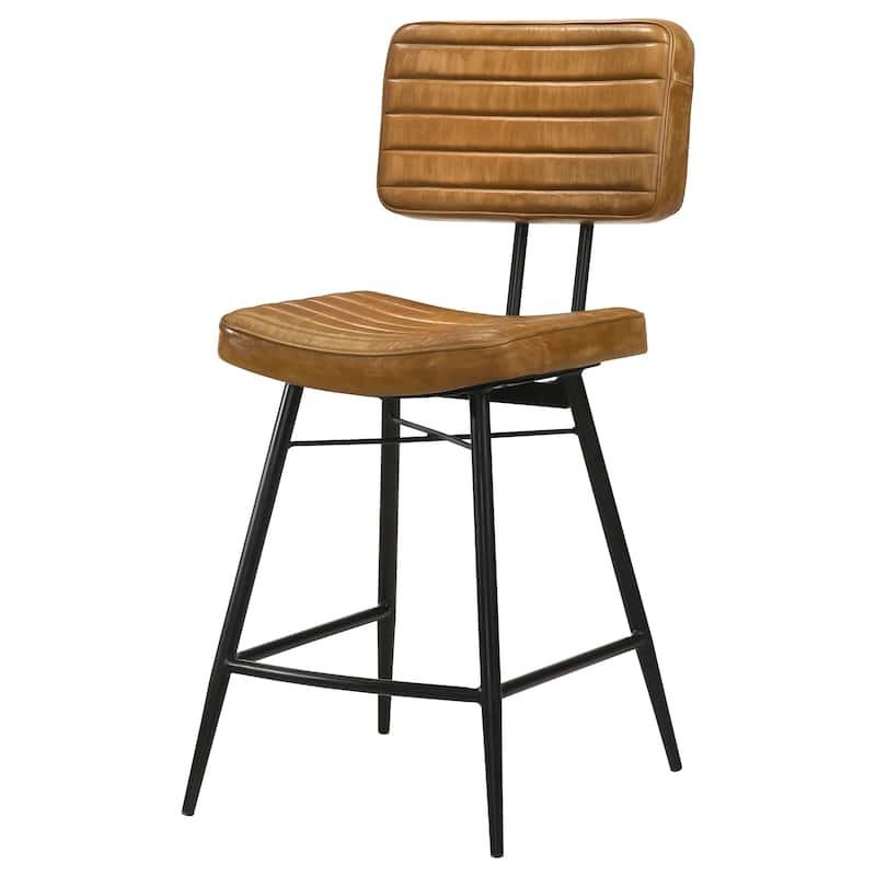 Partridge Leather Upholstered Counter Height Stools (Set of 2)