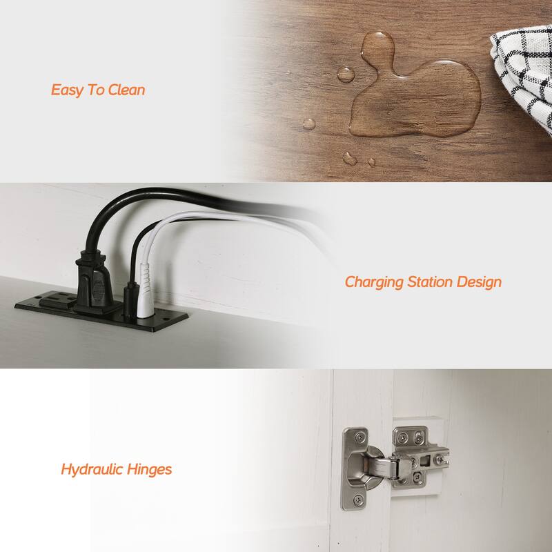 Floating TV Stand with Charging Station for TVs up to 80 Inch