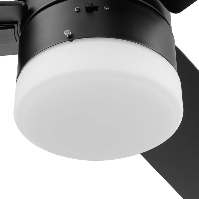 42" Honeywell Conifer Matte Black Outdoor Ceiling Fan with Light, Remote Control - 42 Inches