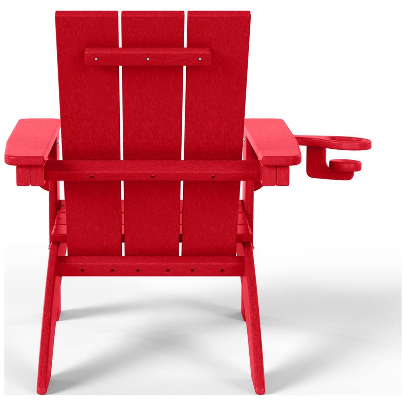 Shoreside Kids Outdoor Poly Adirondack Chair with Cup Holder (Set of 2)