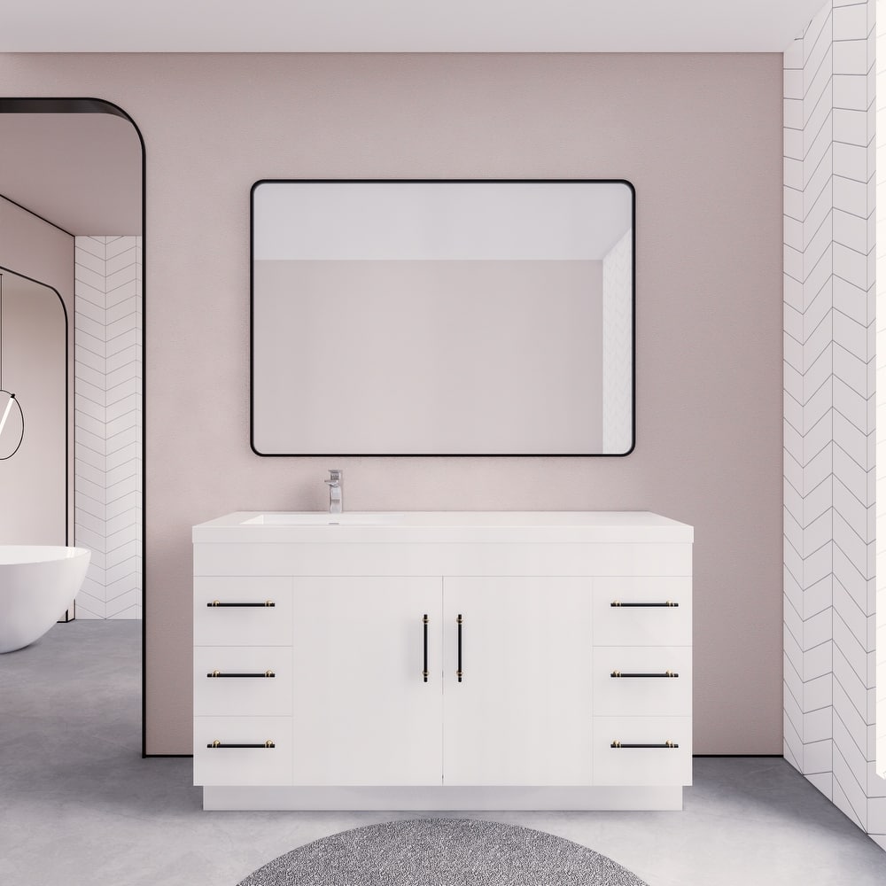 Eliza 60'' Freestanding Vanity with Single Sink on the Left