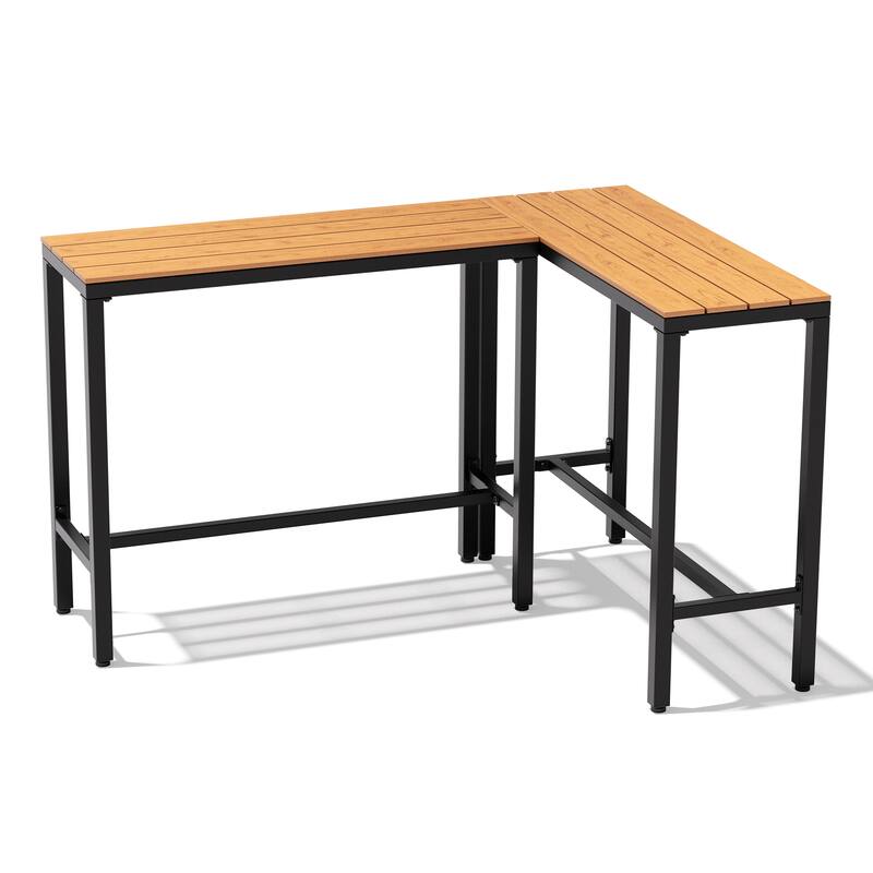 VredHom Outdoor Indoor Patio Rectangular Bar Table Pub Table