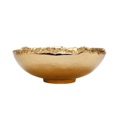 11.5" Gold Bark Raw Edged Bowl - 11.5"D