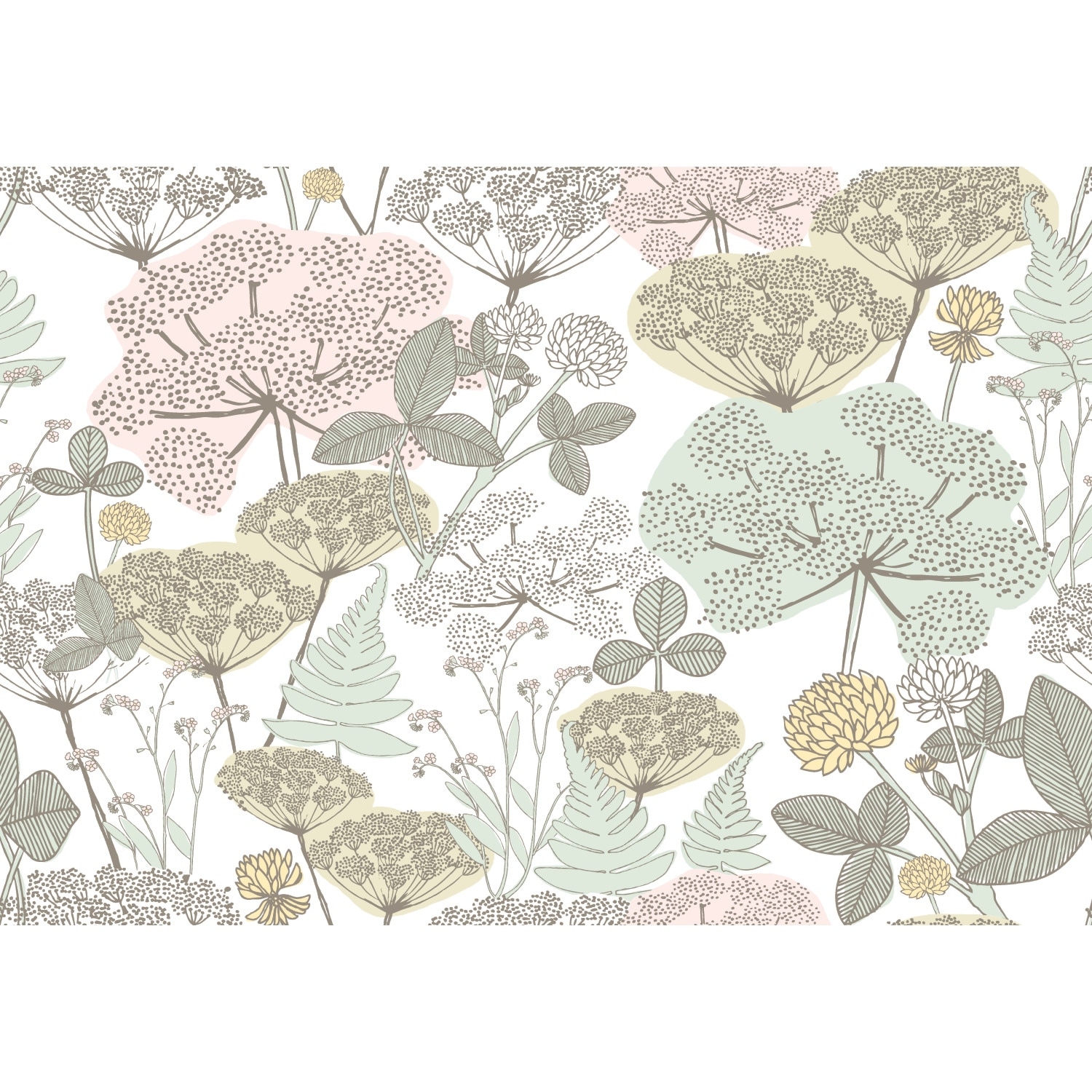 Finlayson Pink & Green Niittypolku Peel and Stick Wallpaper