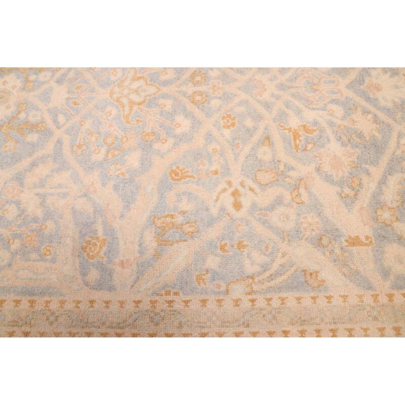 ECARPETGALLERY Hand-knotted Peshawar Oushak Light Blue Wool Rug - 8'0 x 9'9