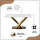 preview thumbnail 33 of 75, Voren Modern Rectangular Dining Table, Sintered Stone/Tempered Glass Top & Stainless Steel Gold Finish Pedestal Base