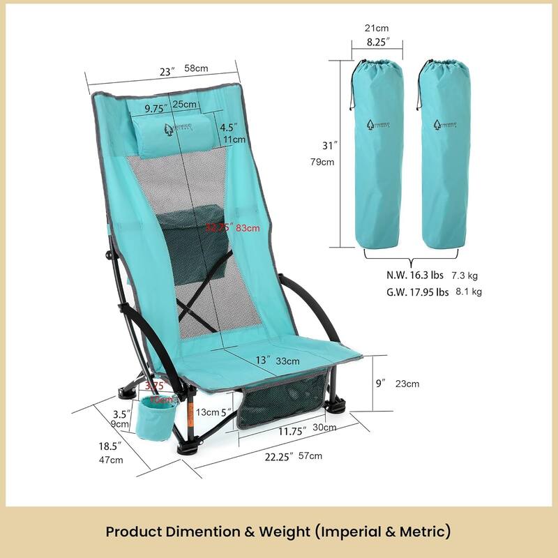 Arrowhead KKS0362U Ocean Blue Recline Folding Beach Chair 2 Pcs