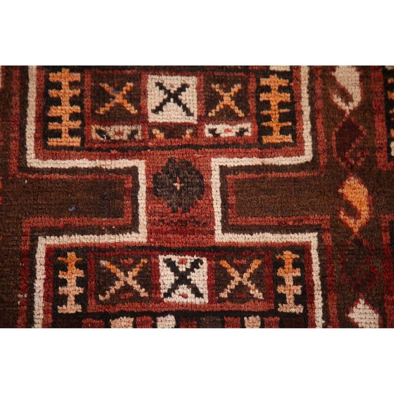 Tribal Qashqai Persian Vintage Area Rug Handmade Wool Carpet - 4'0"x 7'2"