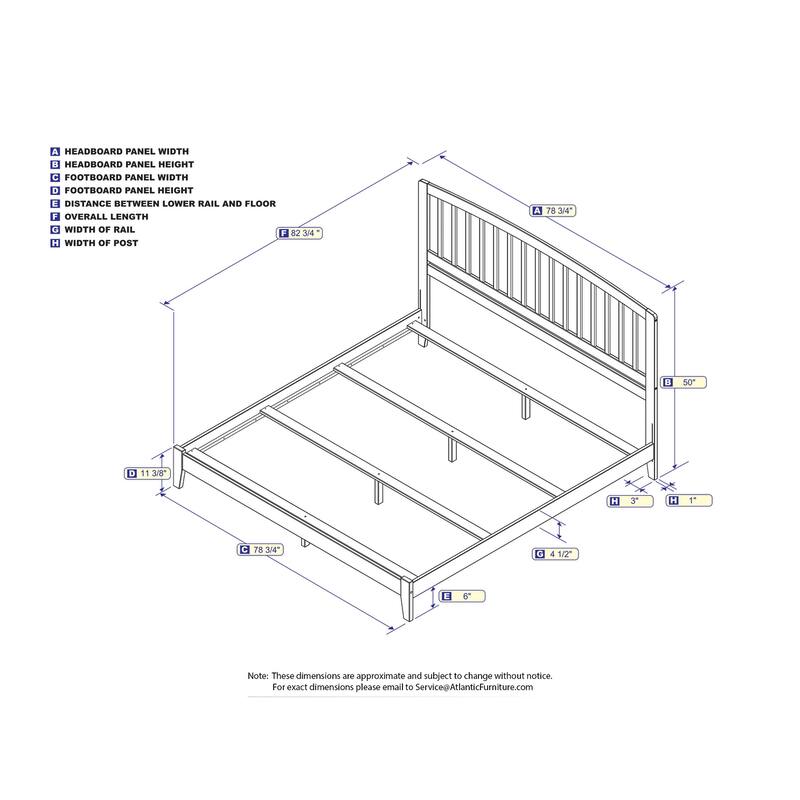 King Size Traditional Bed - Victorian Style Walnut Finish - Durable Bedroom Furniture