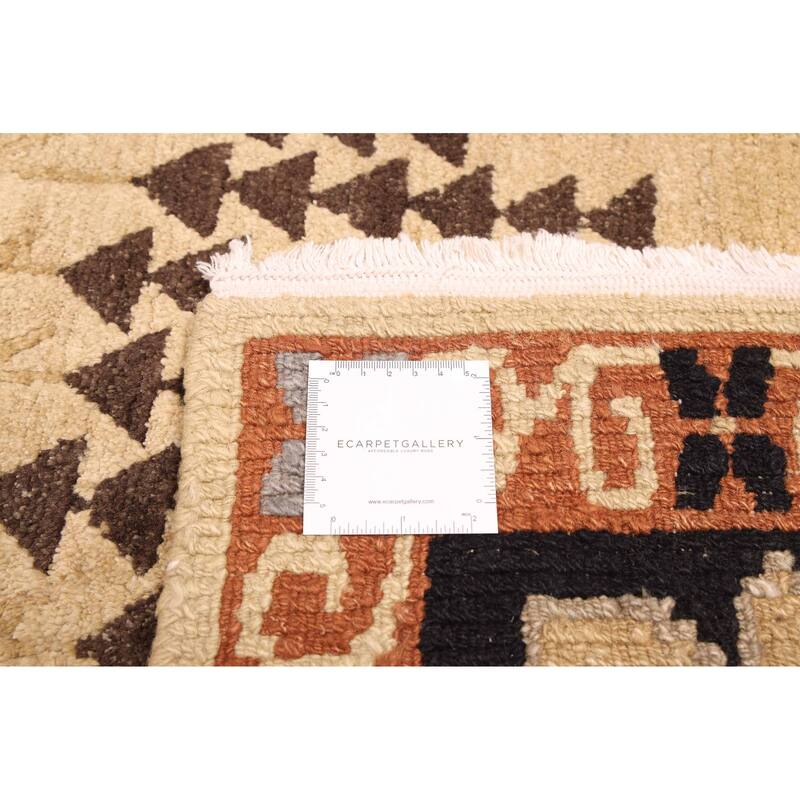 ECARPETGALLERY Hand-knotted Kathmandu Light Khaki Wool Rug - 8'7 x 11'6