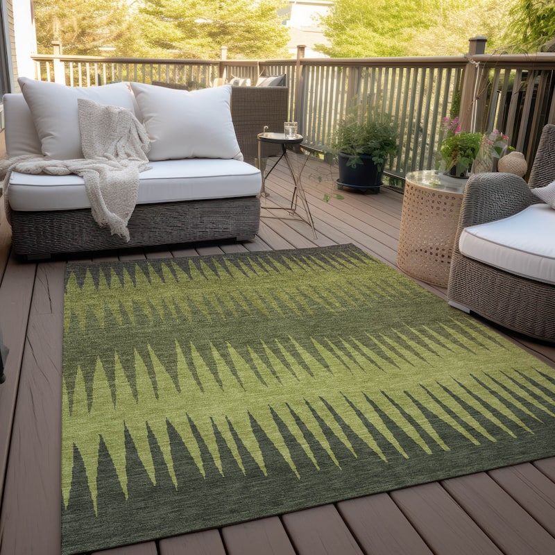 Machine Washable Indoor/ Outdoor Chantille Ombre Contemporary Rug