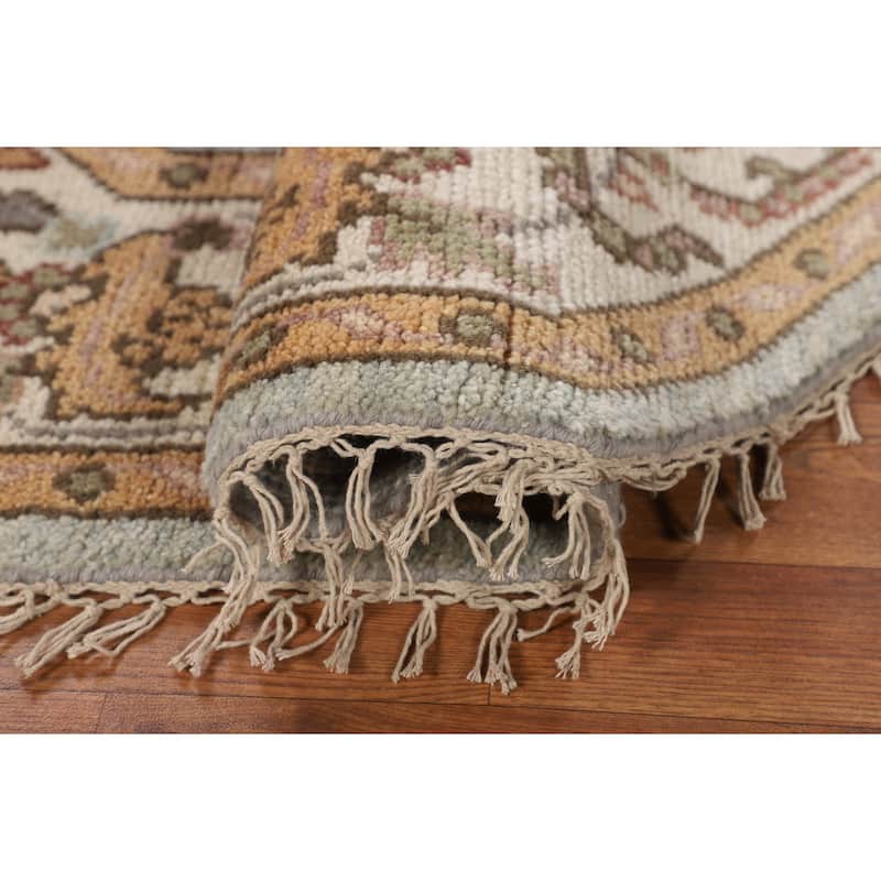 Heriz-Serapi Oriental Octagon Area Rug Handmade Wool Carpet - 6'0" x 5'11"