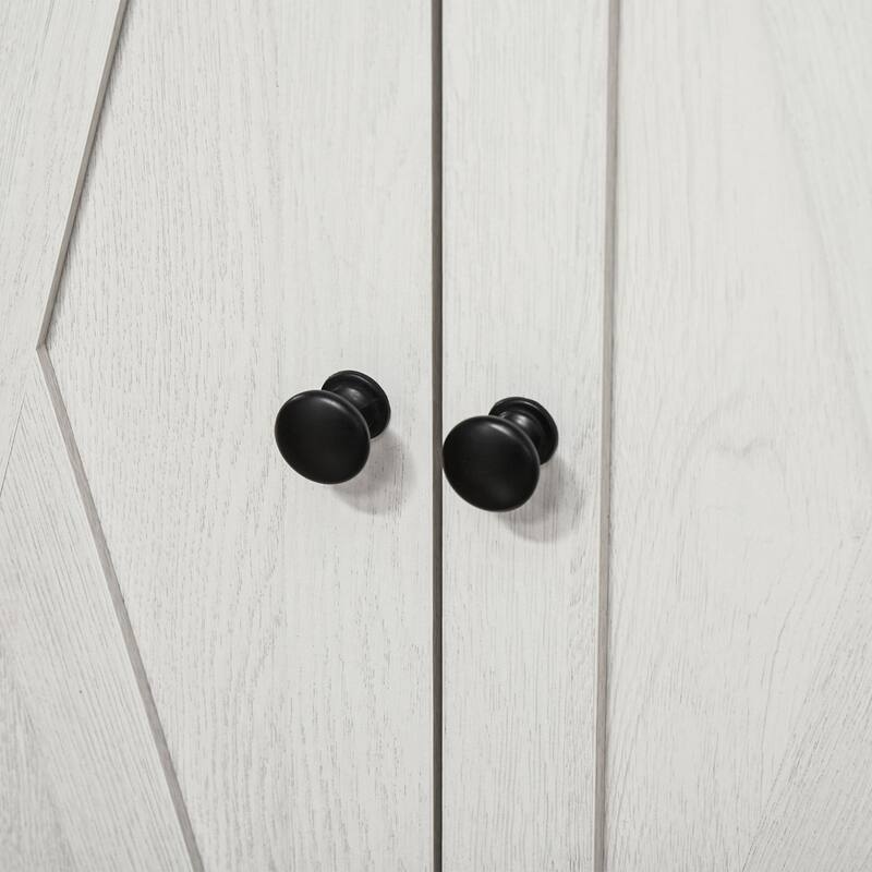 Farmhouse Barn Door Accent Cabinet, Kitchen Sideboard Storage Cabinet with Double Doors, Drawer, and Adjustable Shelf