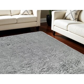 84x72 Rug Glam Style Rectangle Rug with Solid Color Pattern - 120' X '84' X '3.34 ...
