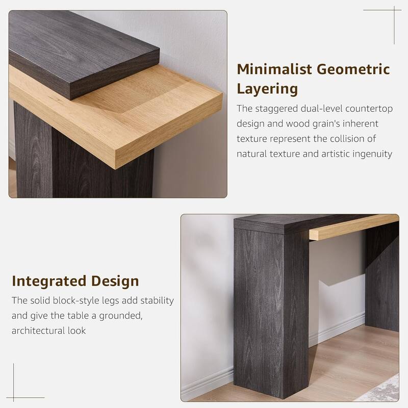 Modern Entryway Table, Wood Sofa Table Behind The Couch, Narrow Table