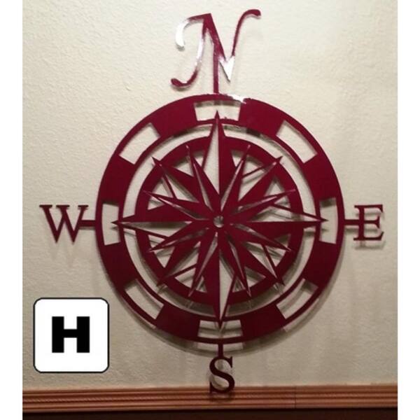 Compass Rose Metal Wall Art Size 48 X 44 Ships Unassembled Color Burgandy Overstock 22632613 Pelican on a stump metal wall art. overstock com
