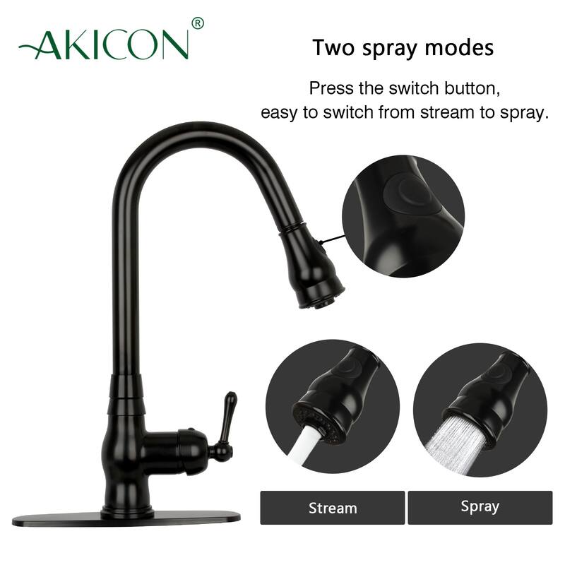 Copper Kitchen Faucet with Single Handle and Pull Down Sprayer