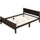 preview thumbnail 5 of 7, Full Size Wood Platform Bed with Headboard and Footboard, Solid Pine Frame with Wooden Slat Support for Durable