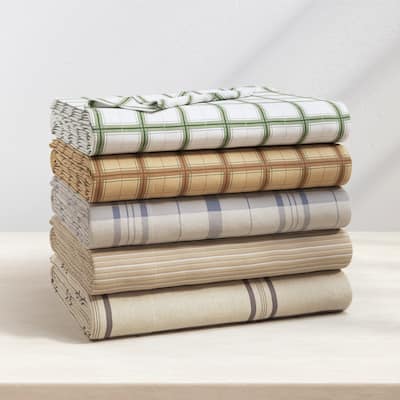 Linery & Co. Ultra-Soft Turkish Cotton Plaid Flannel Sheet Set