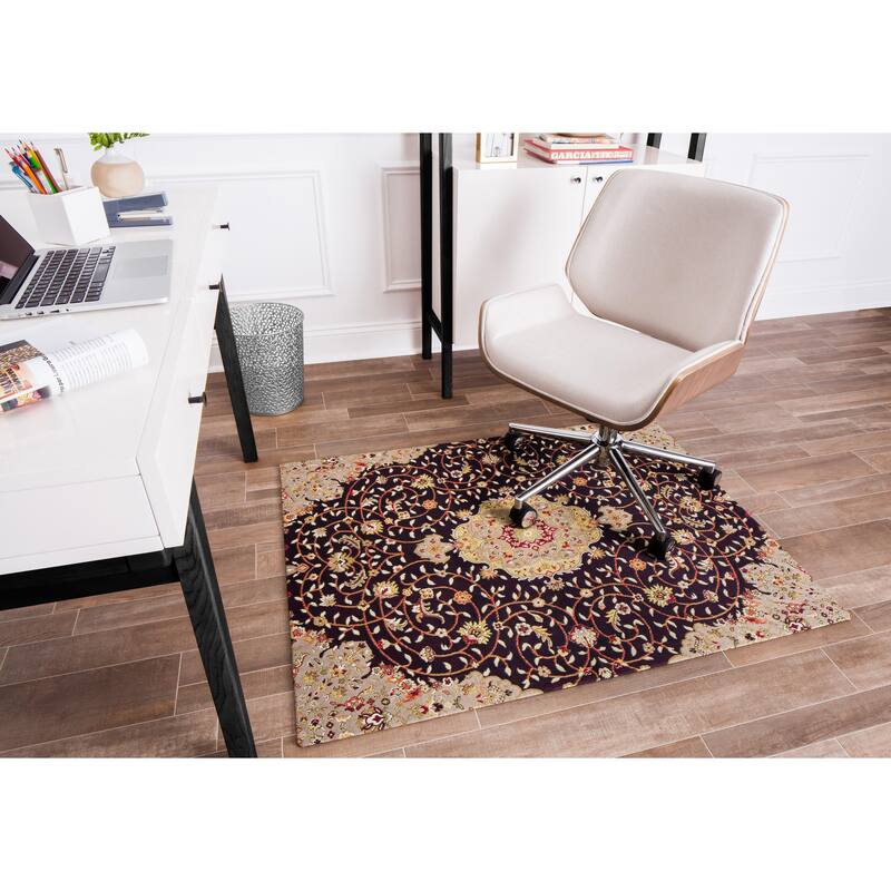 Jani 36"x48" Rug'd Chair Mat-Rug Style Office Chairmat for Carpet & Hard Floors| 0.5" Thick |Non-Slip, Foldable Desk Chair Mat