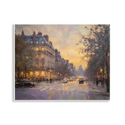 Stupell Vintage City Street View Wall Plaque Art Design By Petal Prints Design