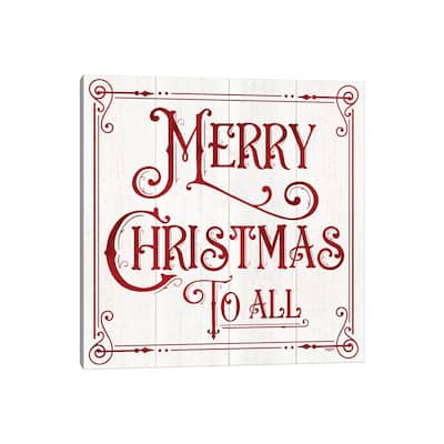 iCanvas "Vintage Christmas Signs IV-Merry Christmas" by Tara Reed Canvas Print