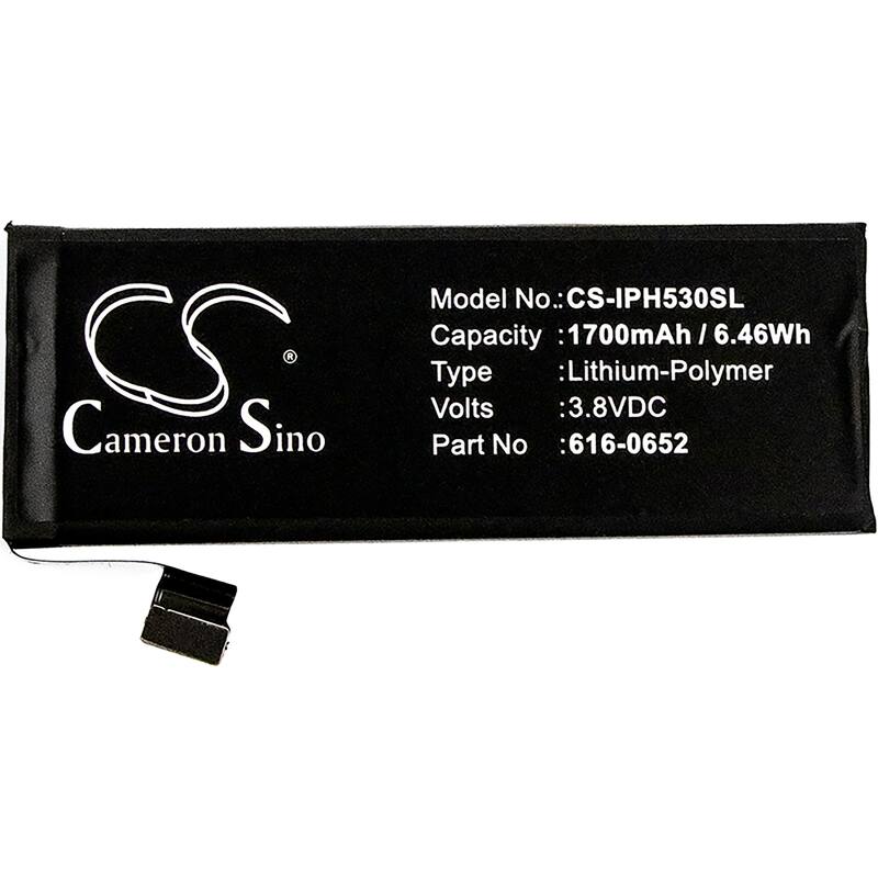 Battery for Apple iPhone 5s A1533 616-0652 616-0719 616-0720 616-0722 616-0728 - Black