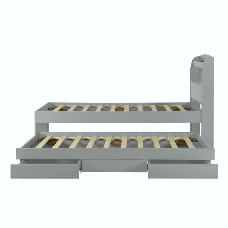 Platform Bed with Storage LED Headboard