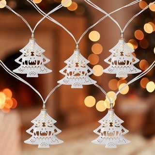 LED Christmas Tree with Reindeer Light Set - Warm White - 3' Clear Wire - 10ct