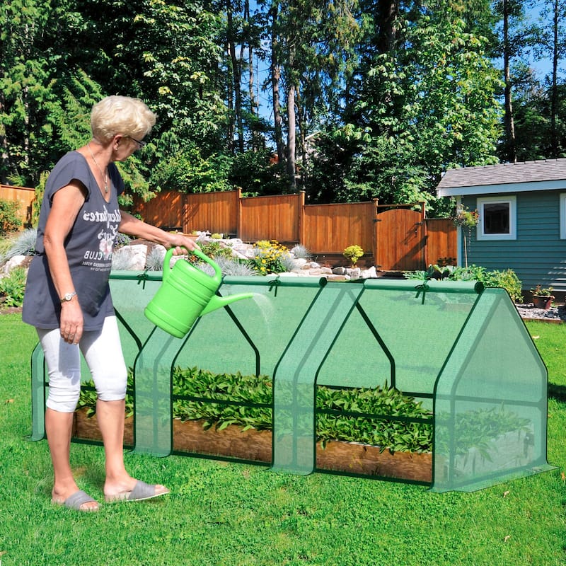 Aoodor Mini Greenhouse with 2 Zipper Doors,