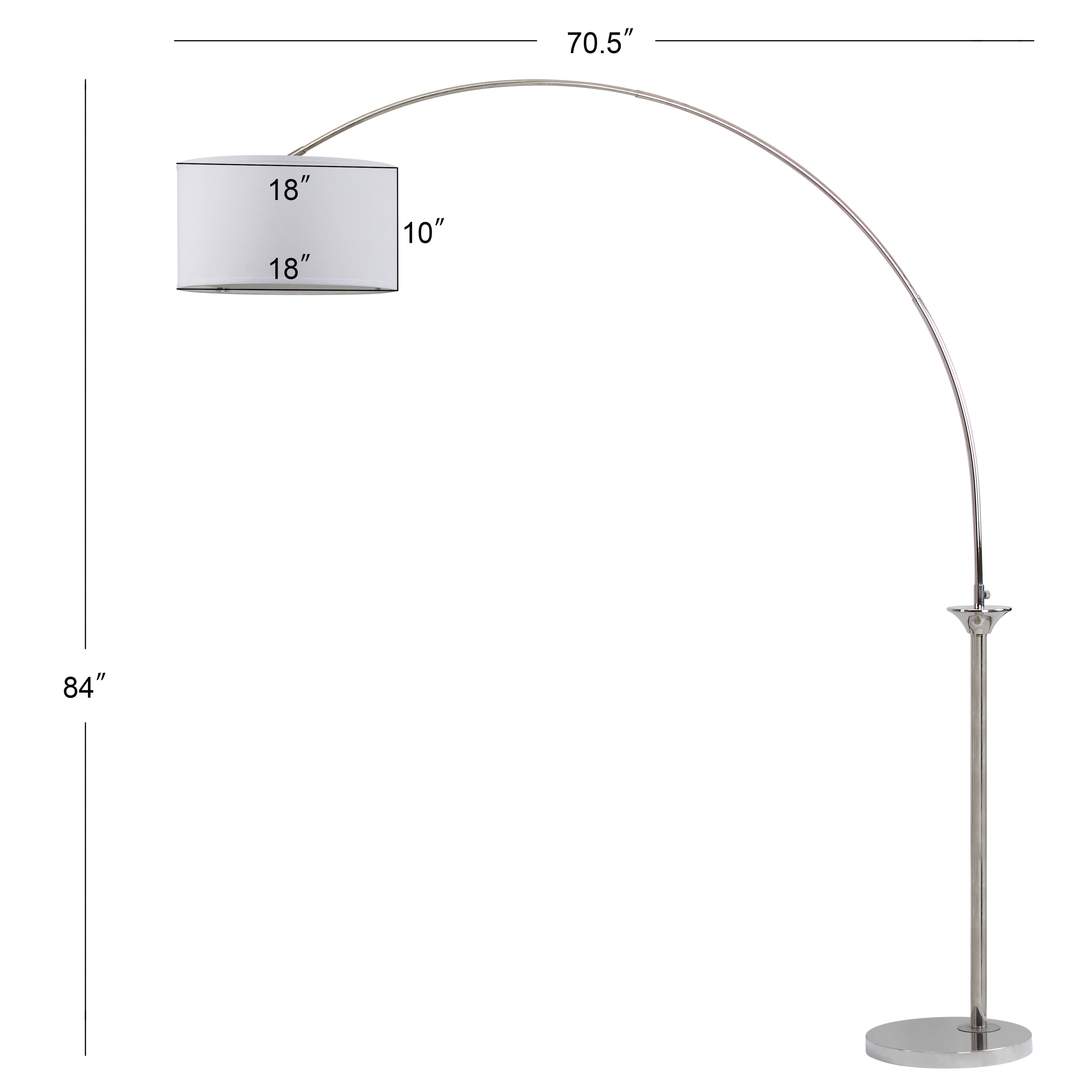 Safavieh Mira 84 Arc Floor Lamp Nickel