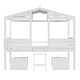 preview thumbnail 4 of 8, White Twin Pine House Bed with Roof, Windows & Drawers