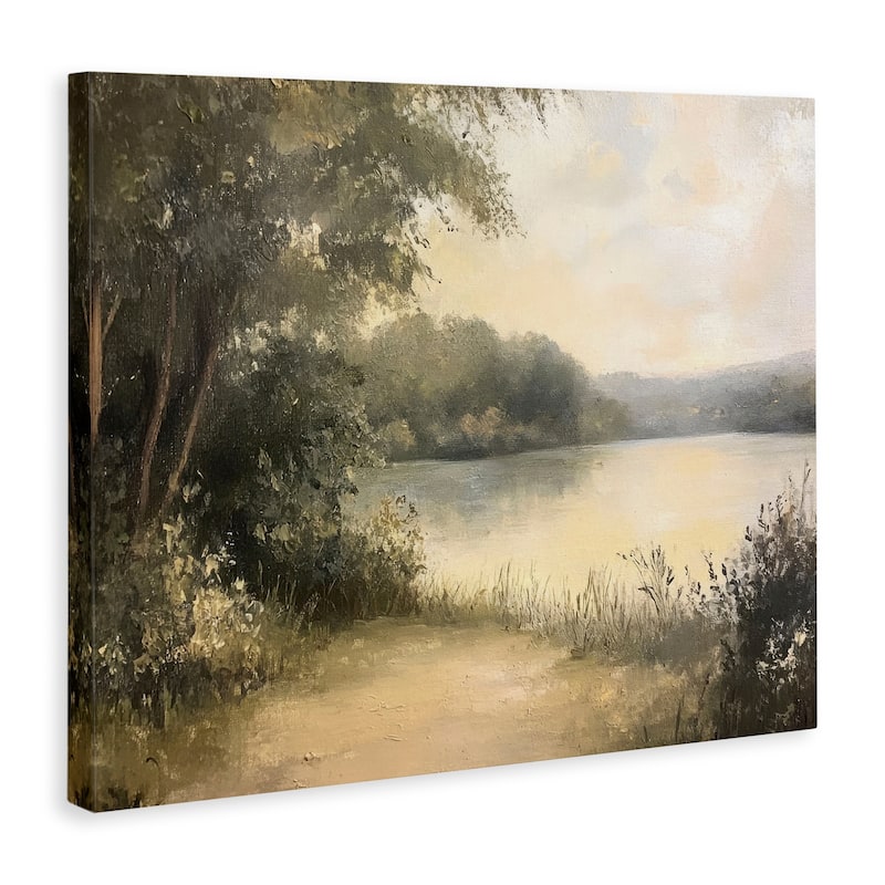 Stupell Shore of Peaceful Lake Canvas Wall Art Design By Petal Prints Design