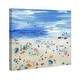 preview thumbnail 3 of 3, Wynwood Studio 'Crowded Beach' Nautical and Coastal Wall Art Canvas Print Coastal - Blue, Brown